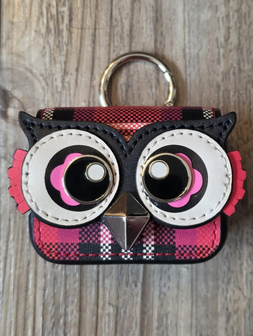 Kate Spade New York Blinx Foliage Plaid Owl Keychain Pouch Ipod